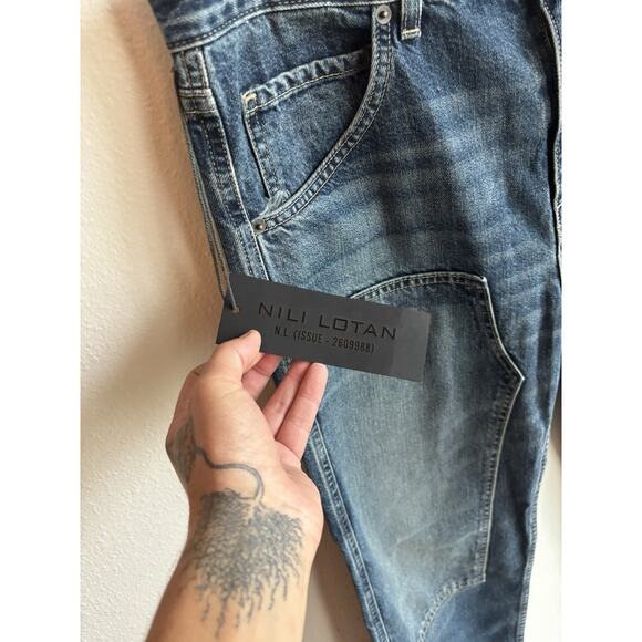 Nili Lotan Welder Patch Straight Leg Carpenter Jean Simon Wash 29 NWT - Picture 4 of 9